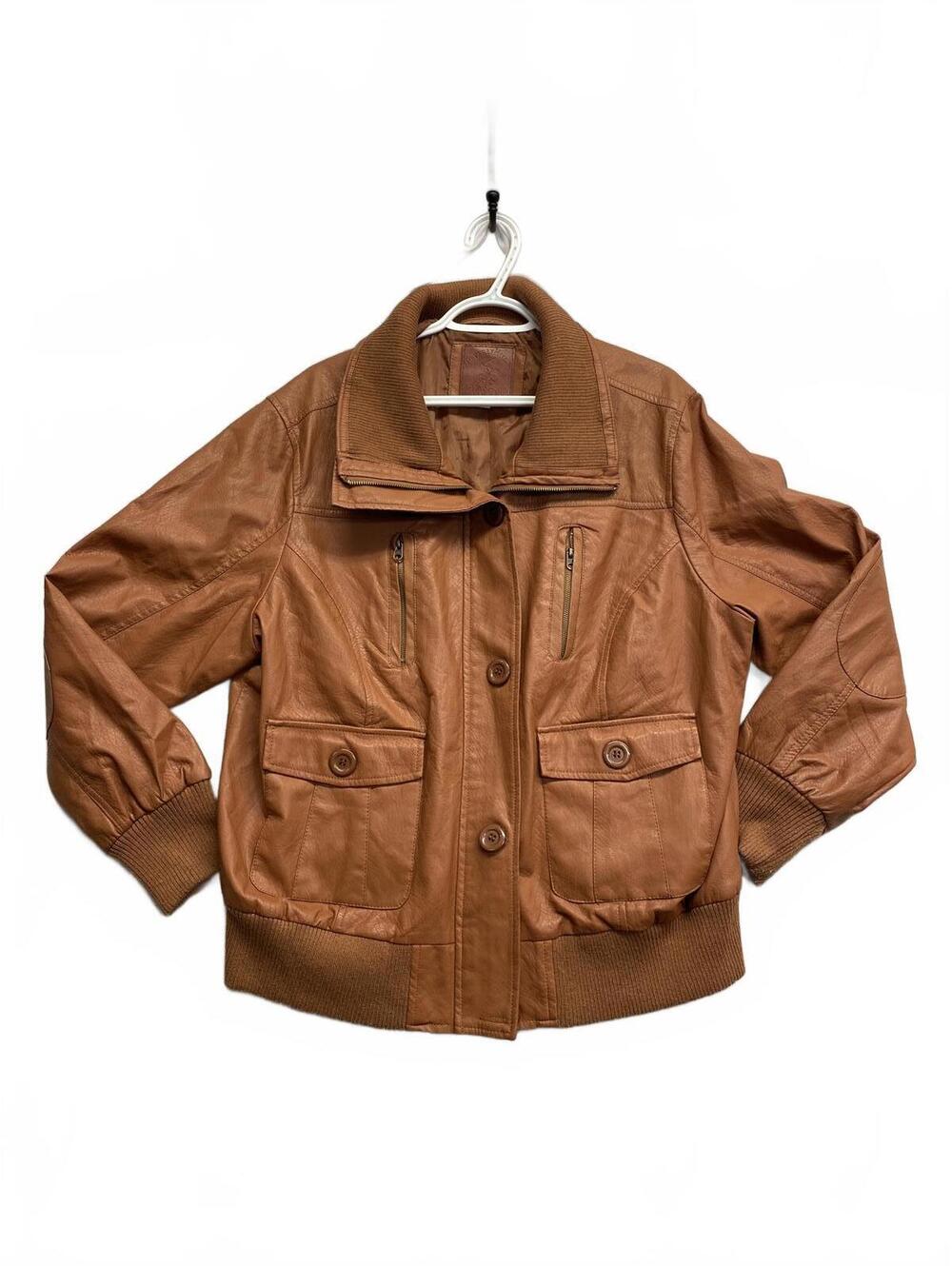Beverly Hills Polo Club Mens Faux Leather Jacket with Ribbed Cuffs and Hem 3XL